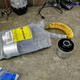 Subframe bushings: banana for scale.